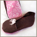 Brown and Pink baby booties
