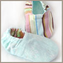 Reversible blue and stripes baby booties