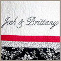 Josh and Brittany's First Wedding Anniversary embroidery detail